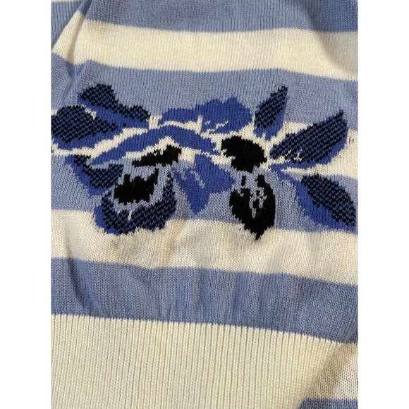 Talbots Petite Botanical Striped Crewneck Sweater – Size LP - Picture 10 of 11